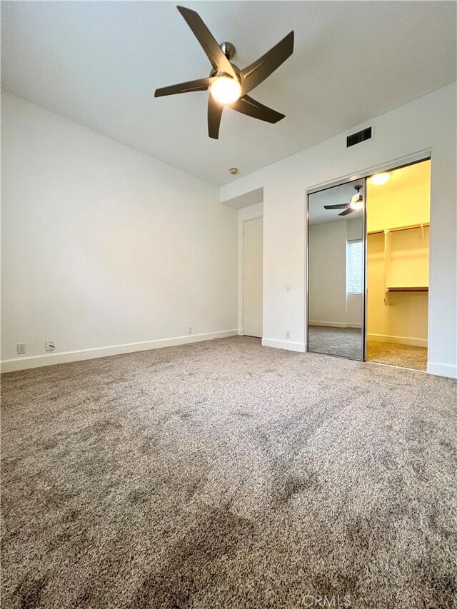 4462 Fallsbrae Rd, Fallbrook, CA 92028 - unfurnished bedroom featuring carpet floors, baseboards, a closet, and a ceiling fan
