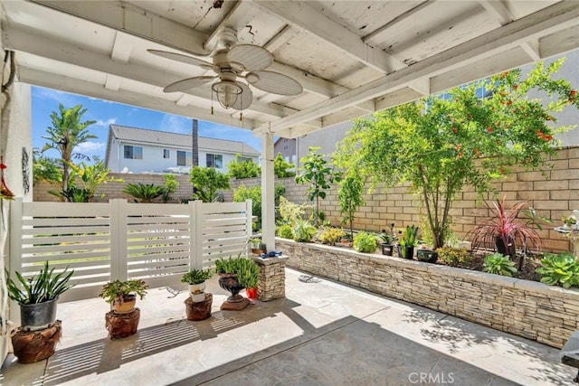 2517 Macbeth Ave, Corona, CA 92882 - view of patio / terrace featuring ceiling fan and a fenced backyard