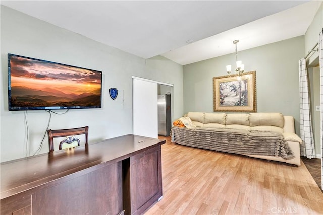 2517 Macbeth Ave, Corona, CA 92882 - living room featuring light wood-type flooring and a chandelier