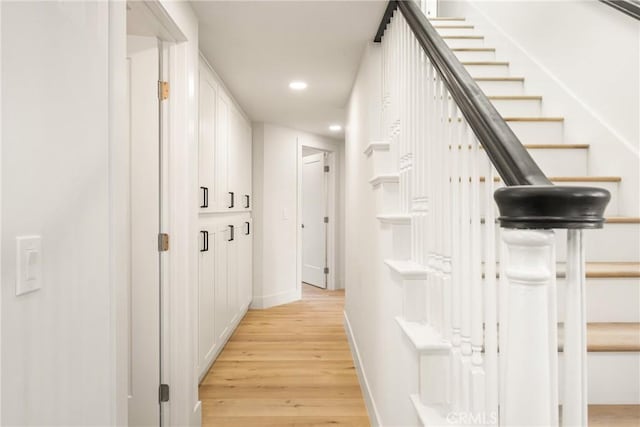 5662 Trail View Pl, Yorba Linda, CA 92886 - hall featuring light wood-type flooring, recessed lighting, and baseboards