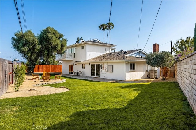 5662 Trail View Pl, Yorba Linda, CA 92886 - back of house featuring stucco siding, a patio area, and central air condition unit