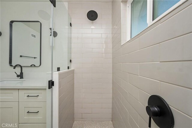 5662 Trail View Pl, Yorba Linda, CA 92886 - bathroom featuring a stall shower and vanity