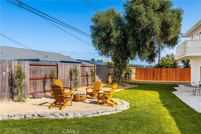5662 Trail View Pl, Yorba Linda, CA 92886 - view of yard featuring a fire pit and a patio area