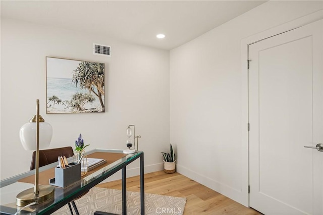 5662 Trail View Pl, Yorba Linda, CA 92886 - home office with baseboards, light wood-type flooring, and recessed lighting