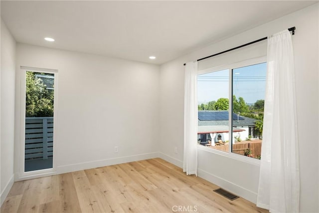 5662 Trail View Pl, Yorba Linda, CA 92886 - empty room featuring light wood-style flooring, baseboards, and recessed lighting
