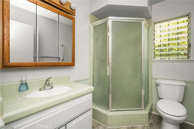1403 W Westmont Dr, Anaheim, CA 92801 - full bath featuring vanity, a shower stall, and toilet