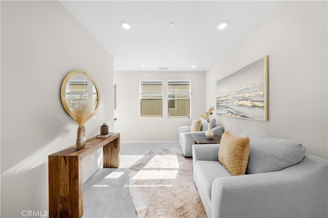 10 Veraz Rd, Rancho Mission Viejo, CA 92694 - living room featuring light carpet, recessed lighting, and baseboards