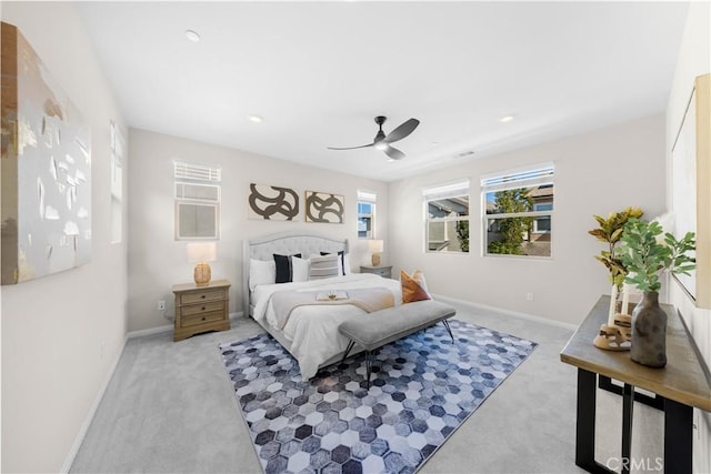 10 Veraz Rd, Rancho Mission Viejo, CA 92694 - carpeted bedroom featuring baseboards, a ceiling fan, and recessed lighting