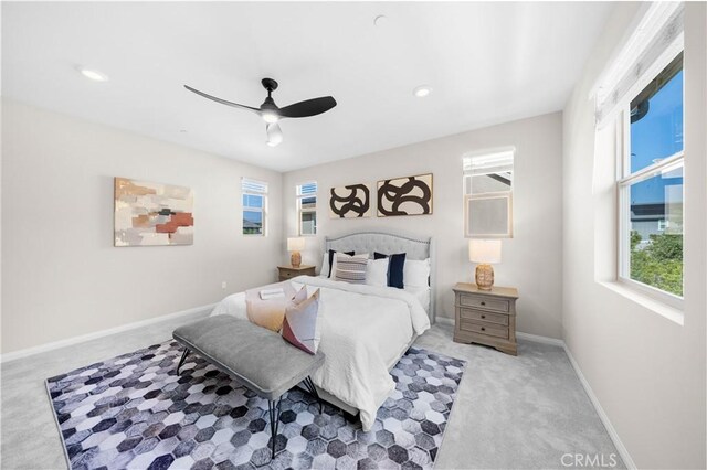 10 Veraz Rd, Rancho Mission Viejo, CA 92694 - bedroom featuring carpet floors, baseboards, ceiling fan, and recessed lighting