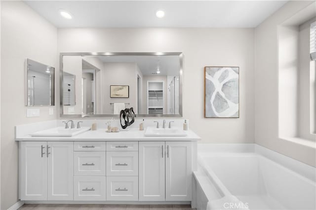 10 Veraz Rd, Rancho Mission Viejo, CA 92694 - full bath with a bath, double vanity, and recessed lighting