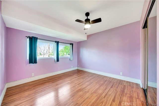5306 W W Ave M4, Lancaster, CA 93536 - spare room featuring baseboards, light wood finished floors, and ceiling fan