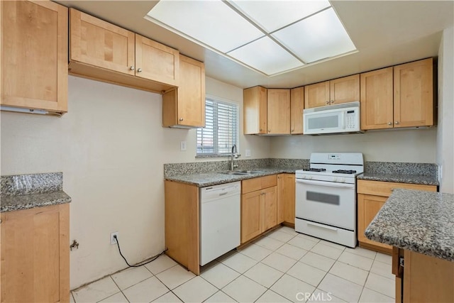 14889 Hartford Ln, Helendale, CA 92342 - kitchen with white appliances and light brown cabinets