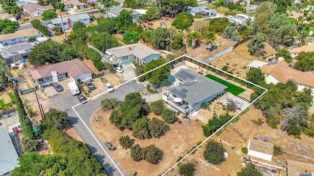 1055 Via Lomita, Escondido, CA 92027 - aerial view of property and surrounding area featuring nearby suburban area and property parcel outlined