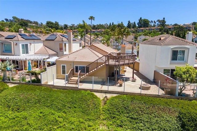 620 Via Umbroso, San Clemente, CA 92672 - rear view of house featuring a patio area, a residential view, stairs, and stucco siding