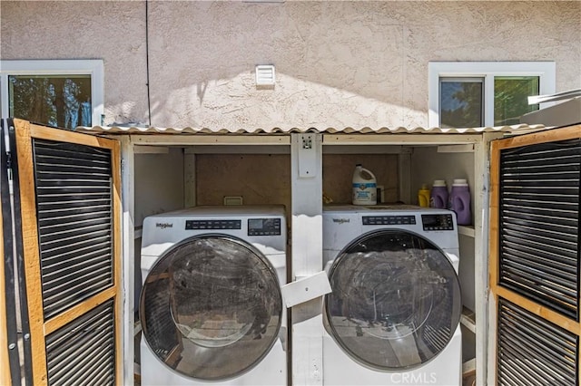 laundry area featuring separate washer and dryer