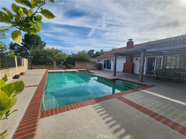 1428 Blenbury Dr, Diamond Bar, CA 91765 - view of pool featuring a pergola, a fenced backyard, and a patio