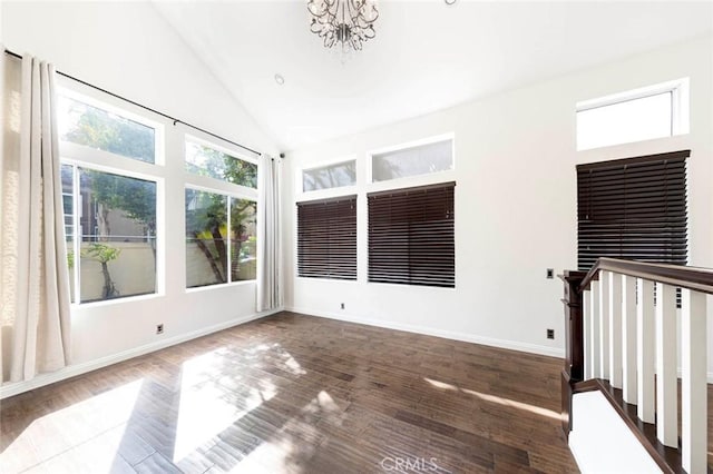 127 Lessay, Newport Coast, CA 92657 - unfurnished sunroom with vaulted ceiling and a chandelier