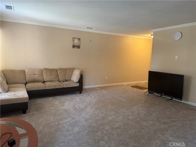 455 Cherry Ln Unit K, Manteca, CA 95337 - carpeted living area featuring ornamental molding and baseboards