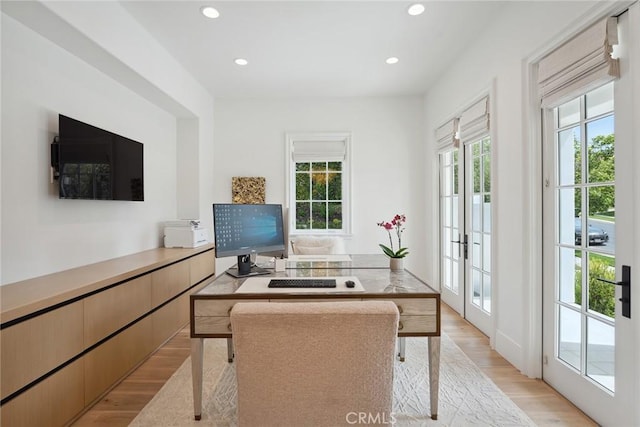 4177 Prado De Los Pajaros, Calabasas, CA 91302 - office area with light wood-style floors and recessed lighting