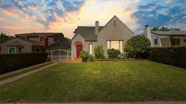 1511 Coolidge Ave, Pasadena, CA 91104 - view of front of house featuring stucco siding, a gate, and a chimney