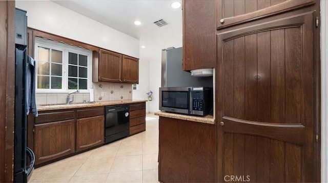 1511 Coolidge Ave, Pasadena, CA 91104 - kitchen featuring dishwasher, stainless steel microwave, a sink, backsplash, and light tile patterned floors