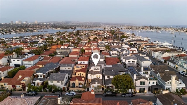 110 Via Orvieto, Newport Beach, CA 92663 - aerial perspective of suburban area with a nearby body of water