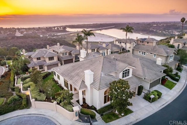 1808 Amalfi Dr, Encinitas, CA 92024 - aerial view of residential area featuring a large body of water