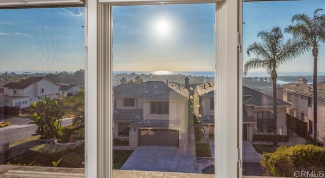 1808 Amalfi Dr, Encinitas, CA 92024 - doorway to outside featuring a water view and a residential view