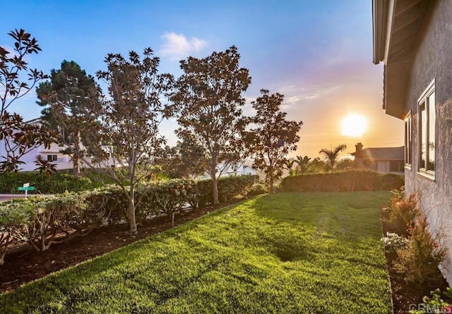 1808 Amalfi Dr, Encinitas, CA 92024 - yard at dusk with a lawn