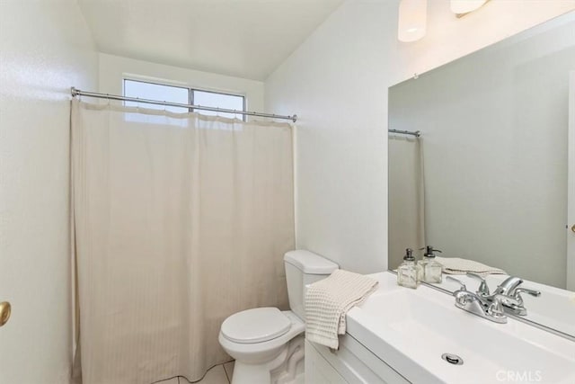 1443 E Bonnie Brae St, Ontario, CA 91764 - bathroom featuring toilet, vanity, and a shower with shower curtain