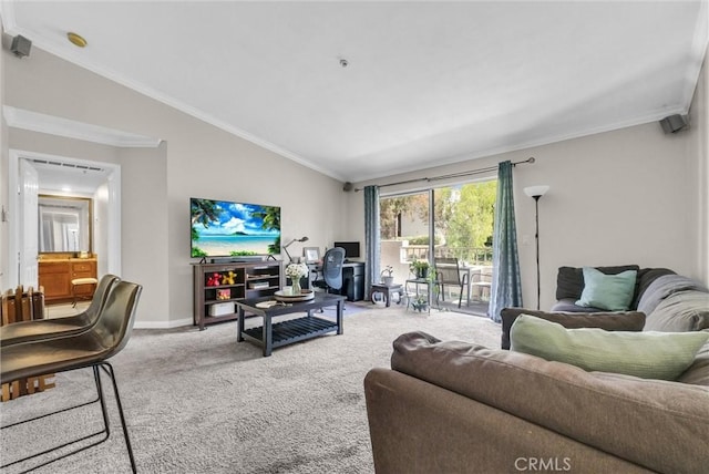 1980 Las Colinas Cir Unit 301, Corona, CA 92879 - carpeted living room with lofted ceiling and ornamental molding