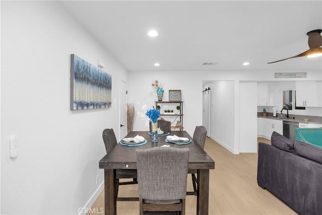 34582 Calle Rosita, Dana Point, CA 92624 - dining room featuring recessed lighting, baseboards, and light wood-style flooring