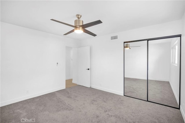 34582 Calle Rosita, Dana Point, CA 92624 - unfurnished bedroom with carpet, a closet, baseboards, and a ceiling fan