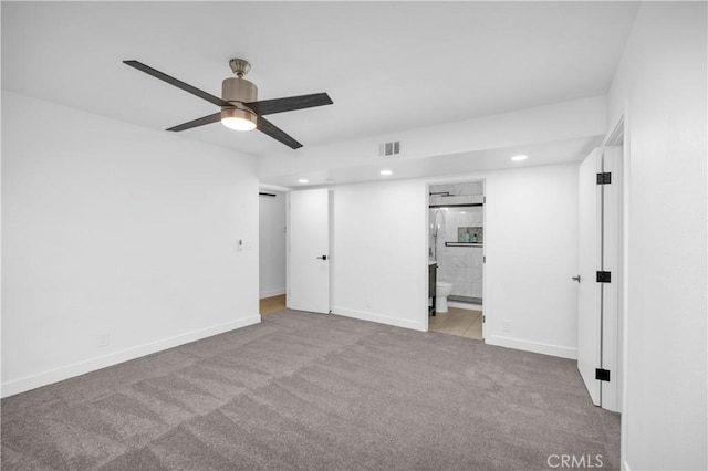 34582 Calle Rosita, Dana Point, CA 92624 - unfurnished bedroom featuring carpet flooring, recessed lighting, ensuite bath, baseboards, and a ceiling fan
