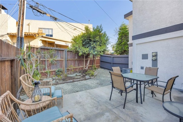 34582 Calle Rosita, Dana Point, CA 92624 - fenced backyard with outdoor dining space, a patio area, and central air condition unit