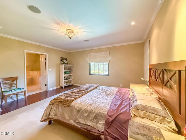 1908 Warwick Rd, San Marino, CA 91108 - bedroom with crown molding, wood finished floors, and baseboards