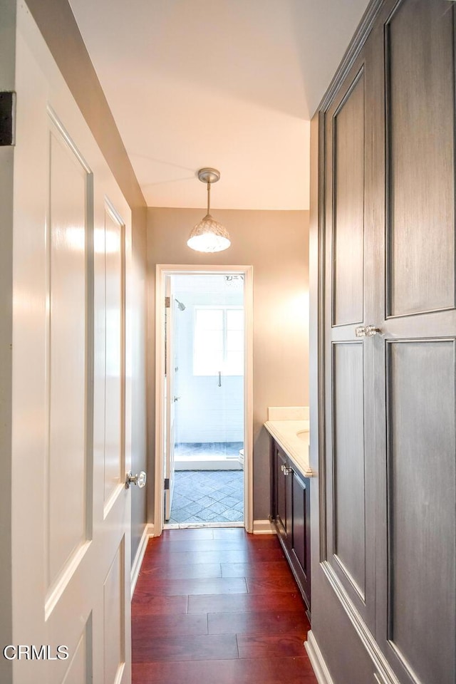 1908 Warwick Rd, San Marino, CA 91108 - entryway featuring dark wood-style floors and baseboards