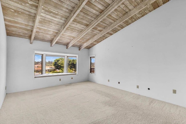 2117 Vista Entrada, Newport Beach, CA 92660 - unfurnished room with wood ceiling and carpet floors