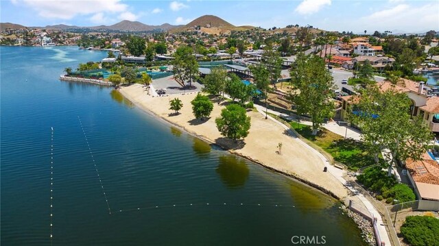 22244 Treasure Island Dr Unit 5, Canyon Lake, CA 92587 - aerial view of residential area featuring a water and mountain view