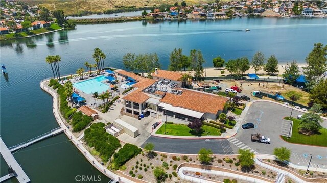 22244 Treasure Island Dr Unit 5, Canyon Lake, CA 92587 - drone / aerial view of a large body of water and a pool area