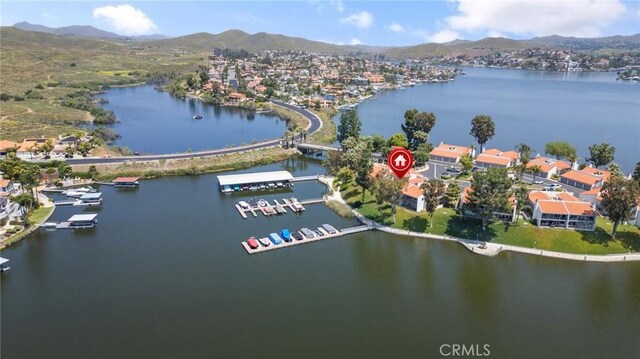 22244 Treasure Island Dr Unit 5, Canyon Lake, CA 92587 - aerial view of residential area featuring a water and mountain view