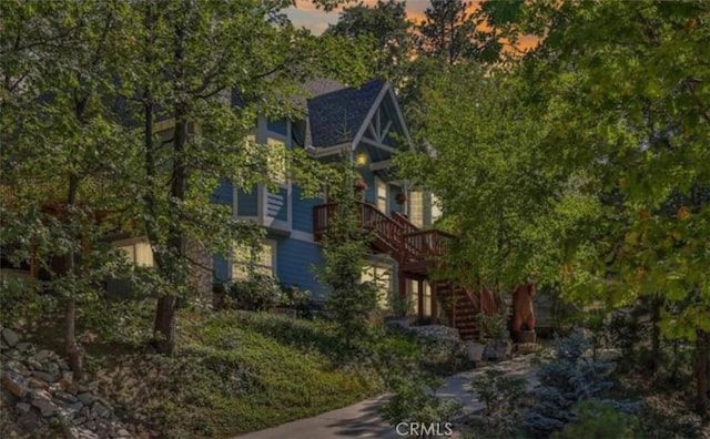 28537 N Shore Rd, Lake Arrowhead, CA 92352 - view of property exterior featuring stairs