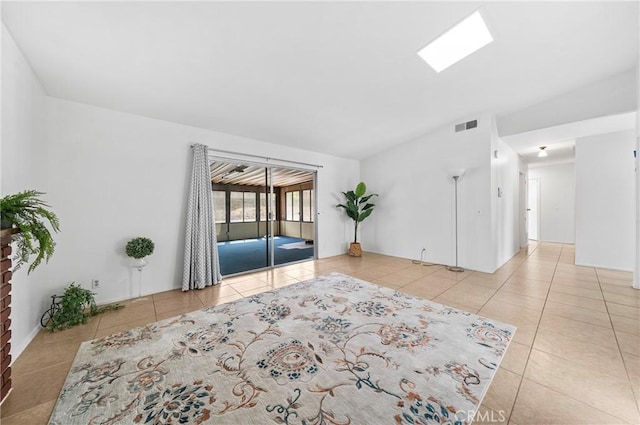 19508 Springport Dr, Rowland Heights, CA 91748 - living room featuring tile patterned flooring and vaulted ceiling