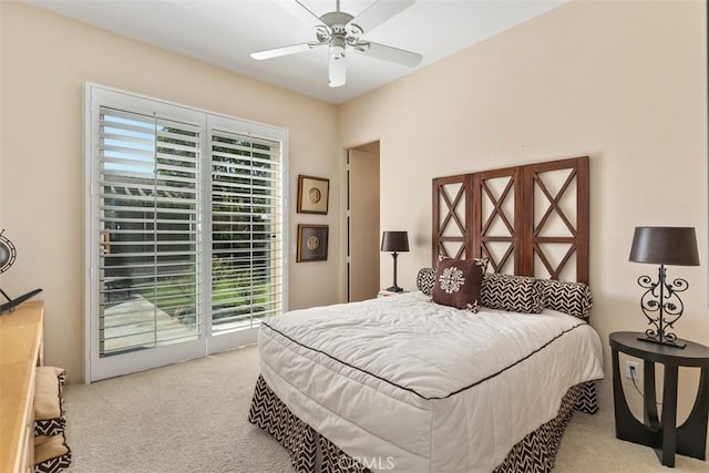 75929 Camino Cielo, Indian Wells, CA 92210 - carpeted bedroom featuring access to exterior and ceiling fan