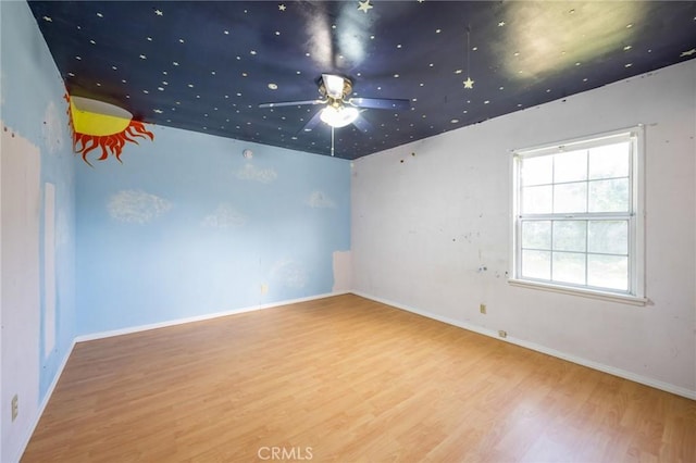 1506 W 5th St, San Pedro, CA 90732 - unfurnished room featuring wood finished floors, ceiling fan, and baseboards