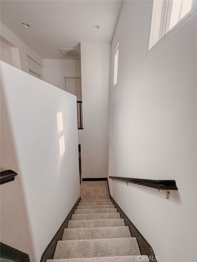 13529 Scarlet Sage Trl, San Diego, CA 92130 - stairs featuring recessed lighting