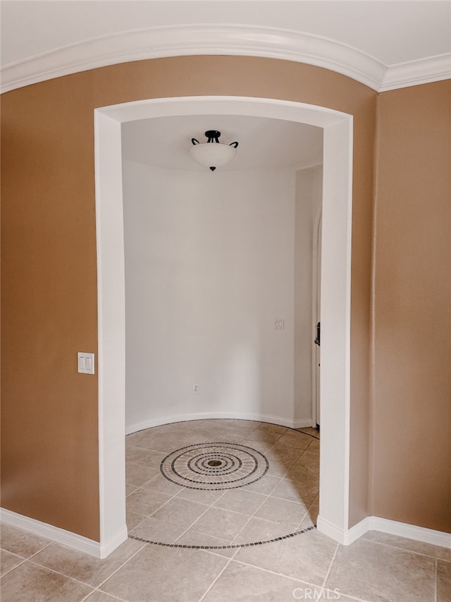 13529 Scarlet Sage Trl, San Diego, CA 92130 - hall with crown molding, tile patterned floors, and baseboards