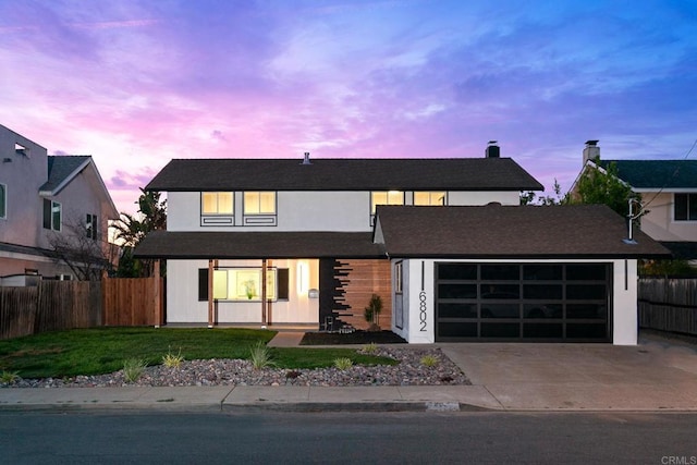 6802 Maury Dr, San Diego, CA 92119 - view of front facade featuring driveway and an attached garage