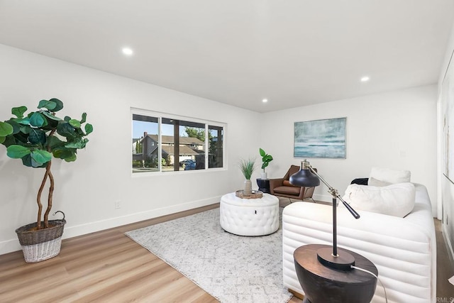 6802 Maury Dr, San Diego, CA 92119 - living area featuring wood finished floors, recessed lighting, and baseboards