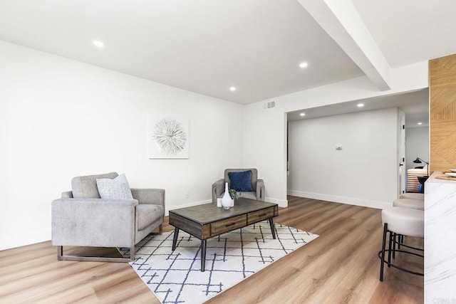 6802 Maury Dr, San Diego, CA 92119 - living room with wood finished floors, recessed lighting, and baseboards